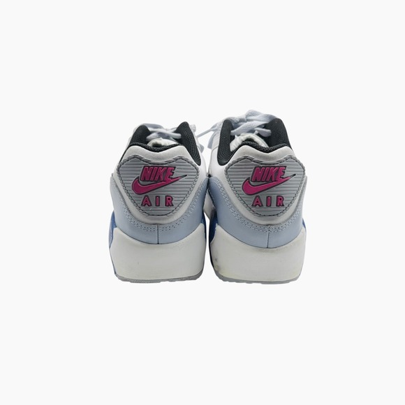 Nike Air Max 90 Kids Sneakers White Gray Blue Athletic Shoes‎ - Picture 6 of 10